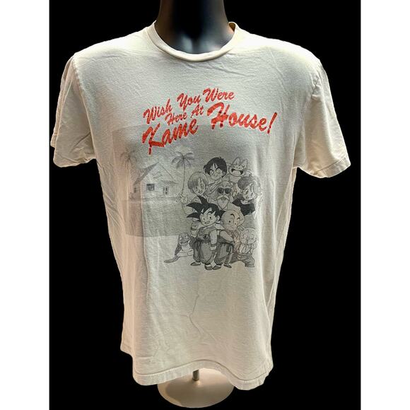 Dragon Ball Wish You Were Here Kame House T-Shirt – Goku, Krillin, Master Roshi - Picture 1 of 13